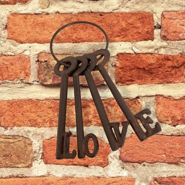 4 Schlüssel antique love braun