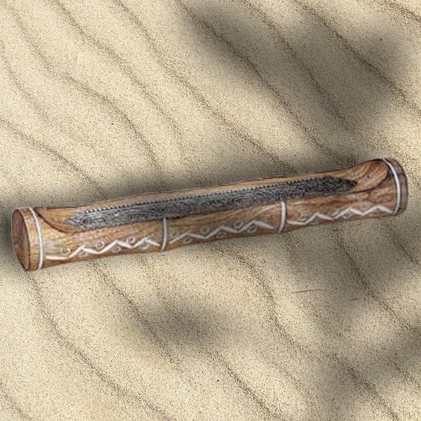 Räucherstäbchenhalter Indien aus Holz Braun, silber , (B/H/T) 30x4x5cm